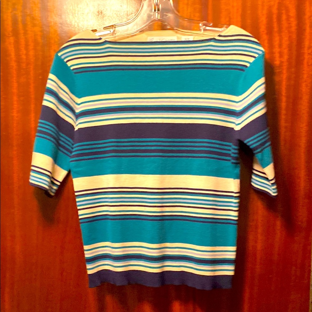 Gloria Vanderbilt Multicolor Striped Knit Top